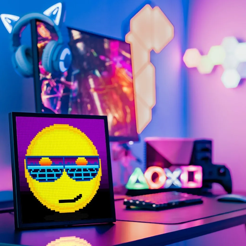 Cadre LED Divoom Pixoo 64 26x26 noir pour Setup Gaming & Deco
