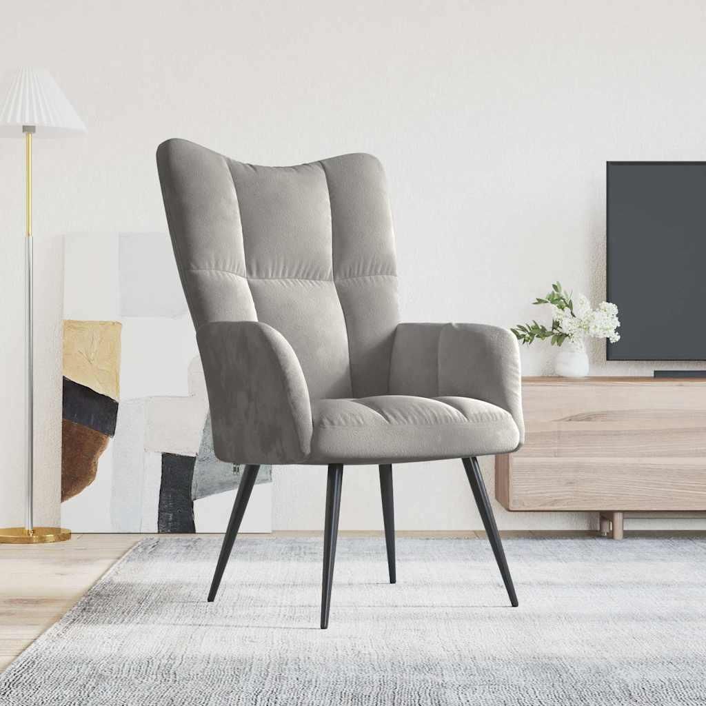 vidaXL Relaxsessel Hellgrau Samt Produktbild 