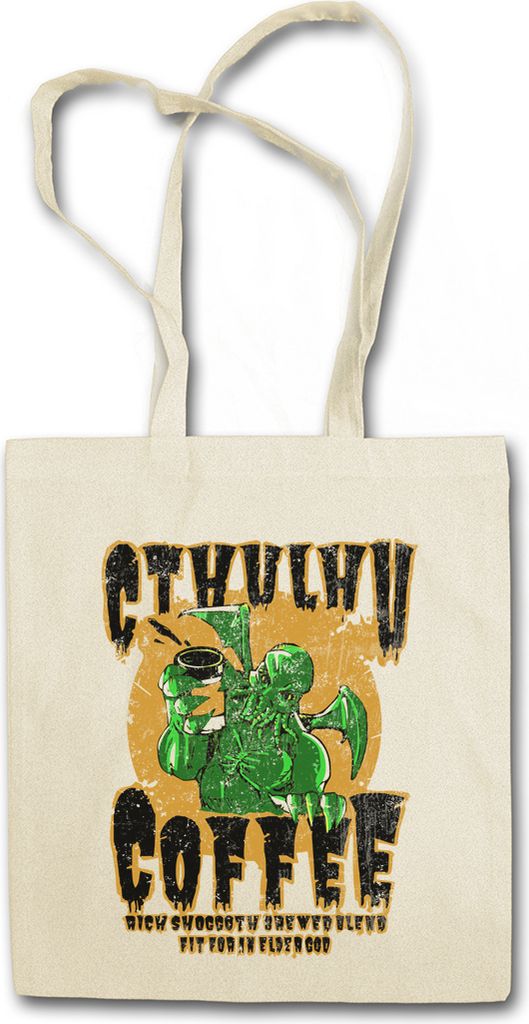 Urban Backwoods Cthulhu Coffee, Stofftasche, Farbe: Beige