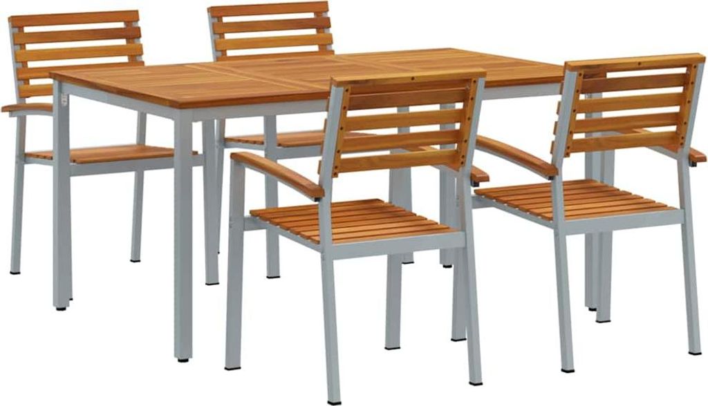"SALE 2026"Garten Essgruppe - Balkonmöbel-Set - CLORIS - 5 pcs Grau Massivholz Akazie - Gartentische DEMöbel564092
