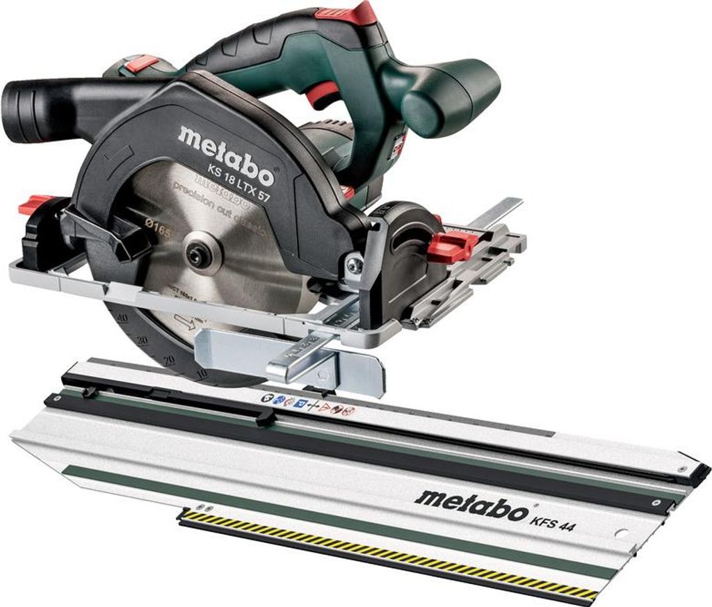Metabo Set KS18LTX57 Akku-Handkreissäge 18V metaBOX 340 mit Kappschiene