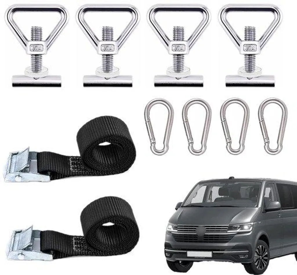 Sécurisez votre Chargement sur VW T5 T6 : 10 Œillets Inox Anti-Glisse