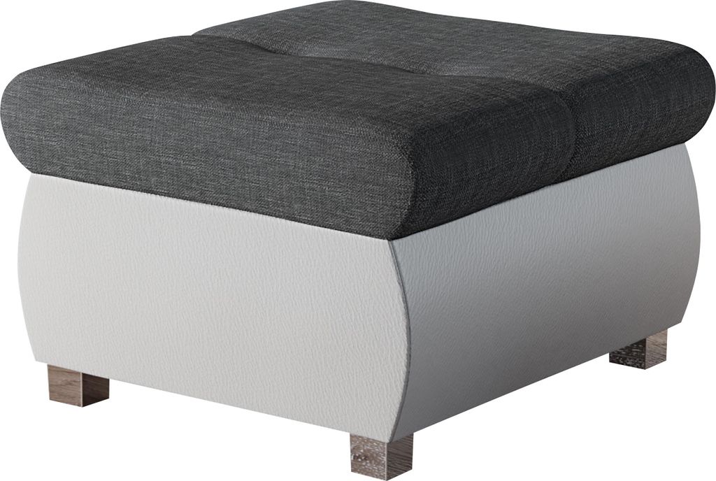 MIRJAN24 Polsterhocker Orkan Klein, Moderne Sitzhocker vom Hersteller, Holzkonstruktion, 60x60x39 cm (Farbe: Soft 017 + Lux 06)