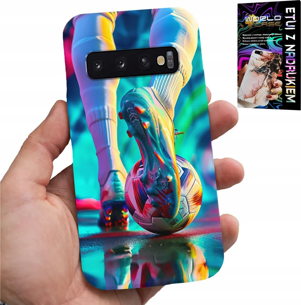 Cover Samsung Galaxy S10 Plus Film e Calcio - Custodia Anti-Urto + Film