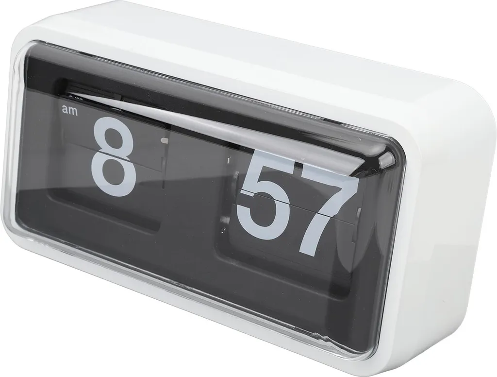 Horloge à poser multifonctionnelle blanche avec écran de protection clair