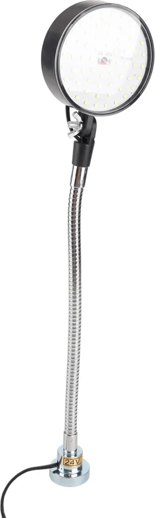 Lampe col de cygne flexible en acier allié avec embase aimantée 24V