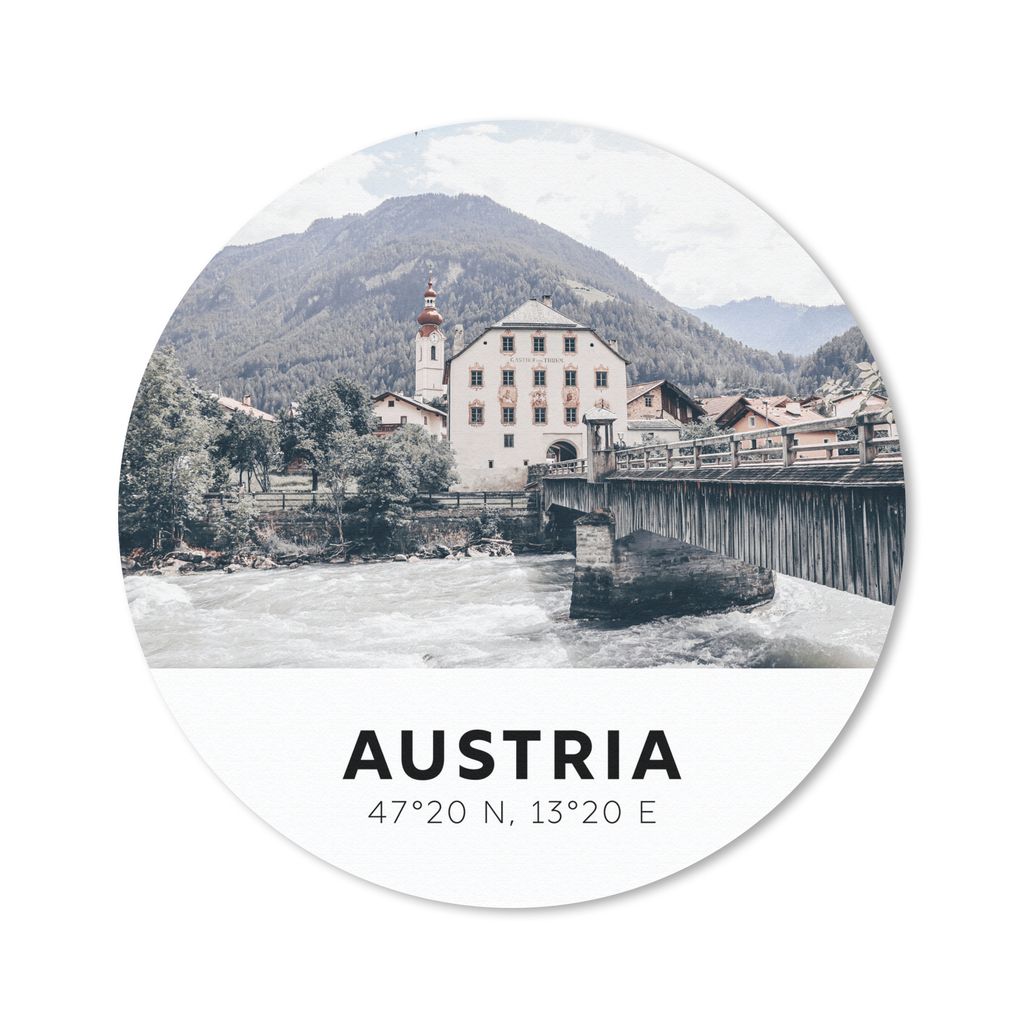 MuchoWow Mauspad Mousepad Österreich - Fluss - Bäume 20x20 cm - Mousepads - Maus Mat - Pad - Mausunterlage - Schreibtischmatte