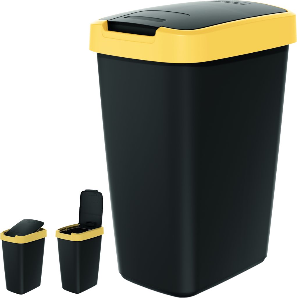Cestino per rifiuti 12l con coperchio KEDEN COMPACTA Q nero Immagine del prodotto 
