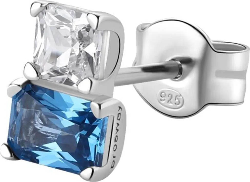 Brosway Orecchino Singolo Donna FANCY - Pendente In Argento 925 Con Zirconia Blu Freedom - FFB07