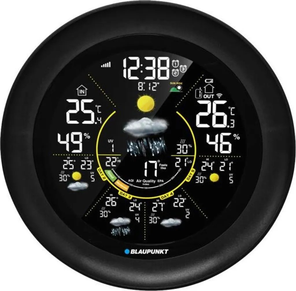 Station Météo Blaupunkt WS65BK pour Prévoir la Pluie et Température