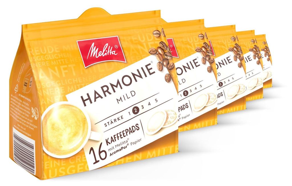 Melitta Harmonie mild Pads, Kaffeepads für Pad-Maschinen, Produktbild 