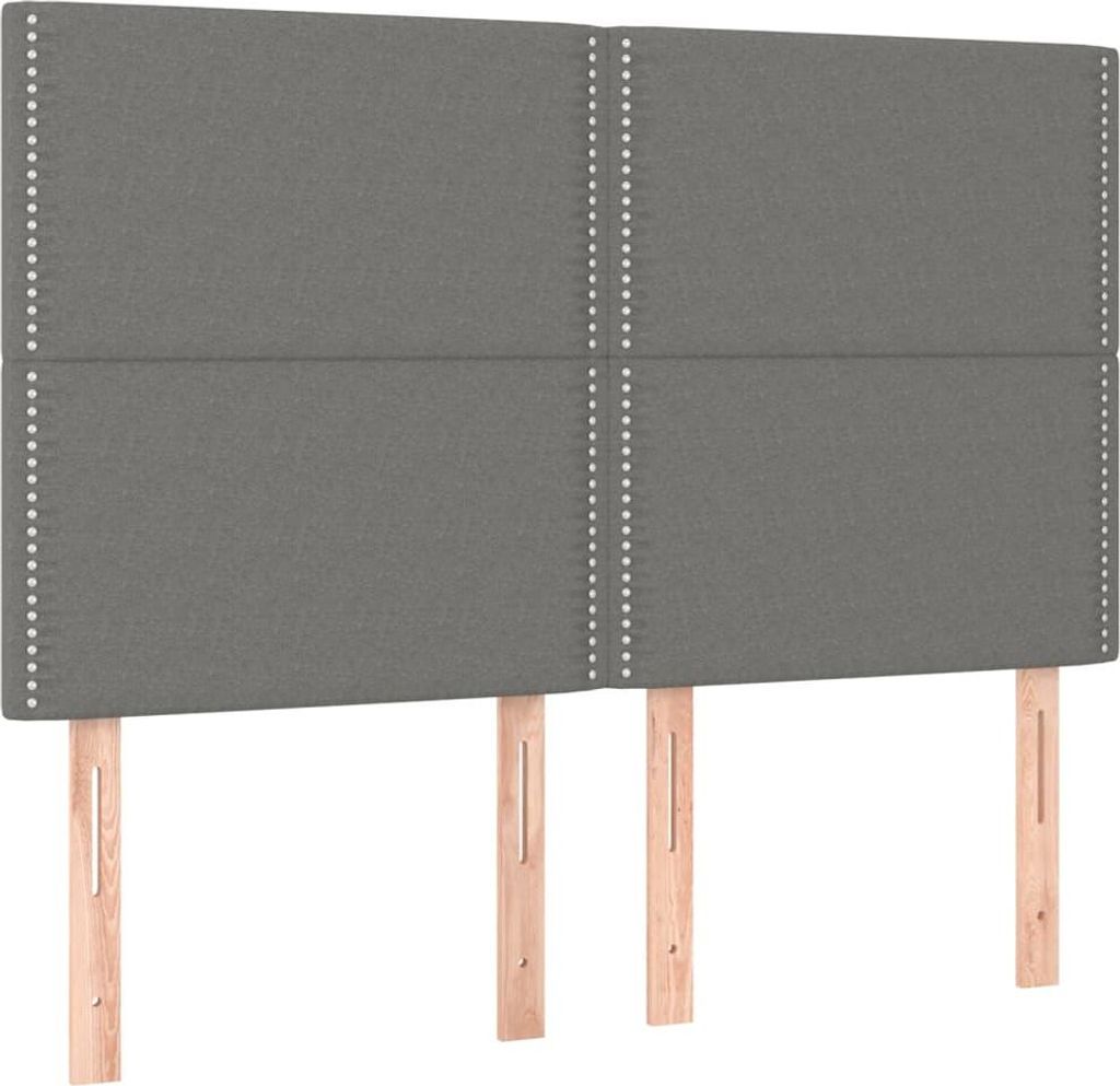 vidaXL Kopfteil Dunkelgrau 144 x 5 x 118/128 cm Stoff
