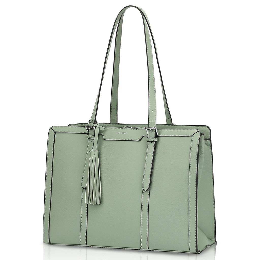 MoFut Damen Handtasche Groß – Elegante Business Tasche aus Leder – Schultertasche für Arbeit, Büro & Schule – 15 Zoll Laptop Tasche mit 3 ...