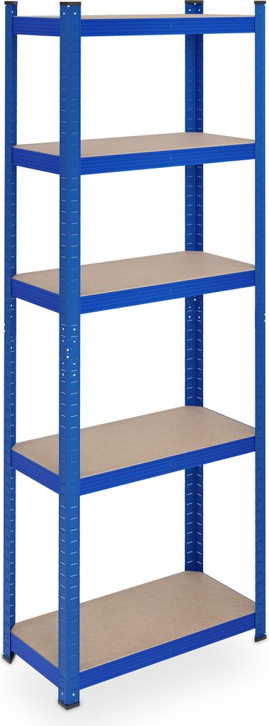 Stellingkast - 500 kg - 180 x 60 x 30 cm - 5 Planken - mit Stecksysten - Garage - Blau