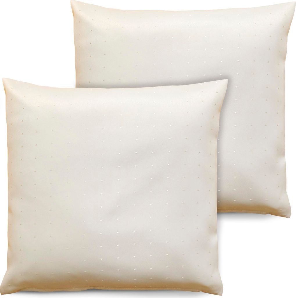 2er Set Kissenhülle 40x40 cm beige mit Reißverschluss als Deko