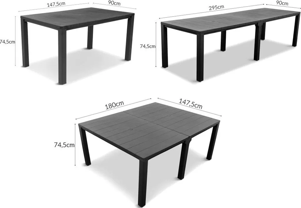 Table de jardin extensible Keter Julie Double 295 cm graphite - 23