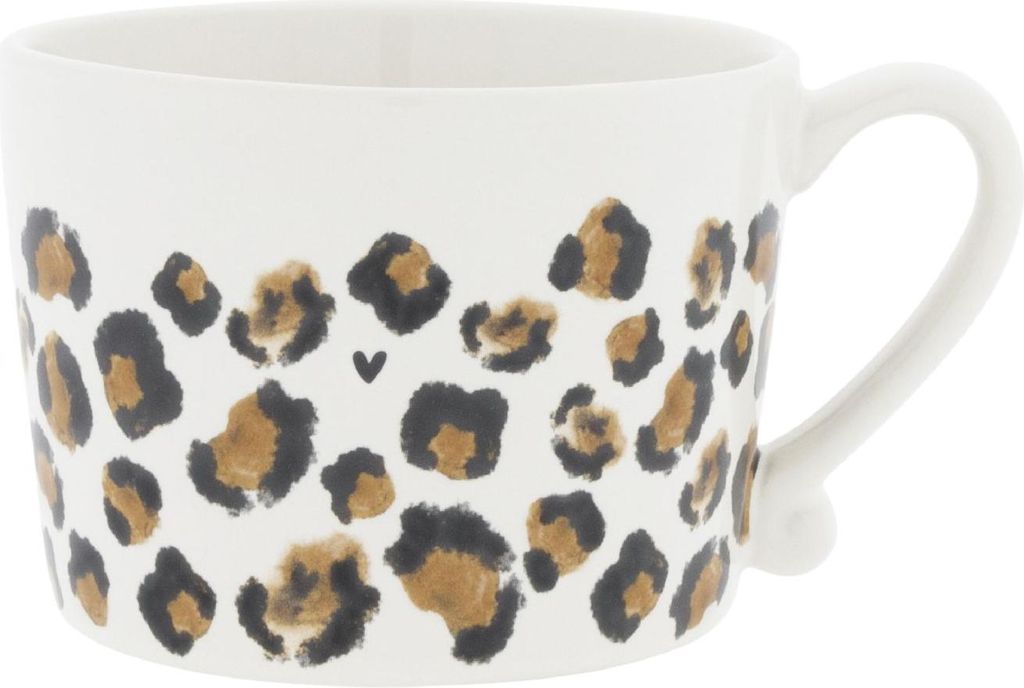 Tasse, Becher Leopard weiß braun für 270ml Keramik Bastion Produktbild 