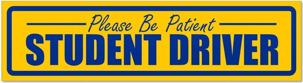 Kiwistar - Autoaufkleber - Blau - 20 x 5,3 cm - Please Be Patient Student Driver invertiert - Hinweis Aufkleber Sticker für Auto, Kfz, Fahrrad, PK...