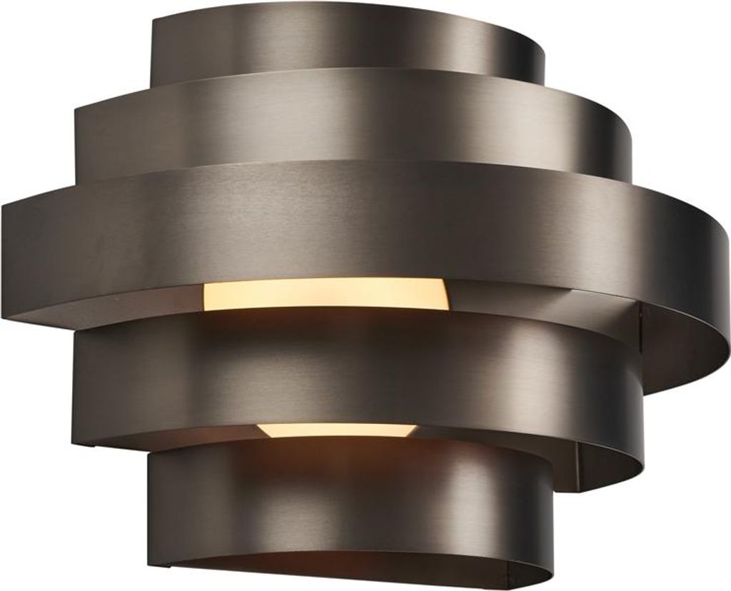 Qazqa led Modern, Minimalistisch Wandleuchte, Wandlampe - Lines - gunmetal, inkl. 10.5W integrierter LED, 3000K, warmweiß, dimmbar, 20.5cm, Ideal ...