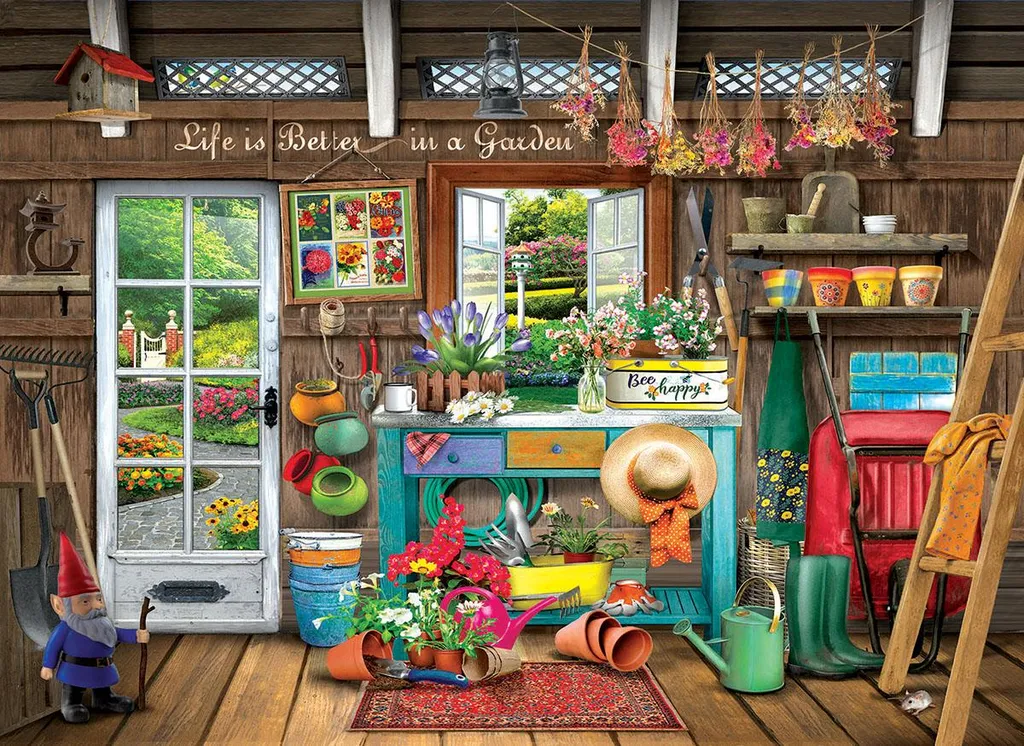 Puzzle facile à manipuler 500 pièces XXL - Confort visuel Jardin Fleuri