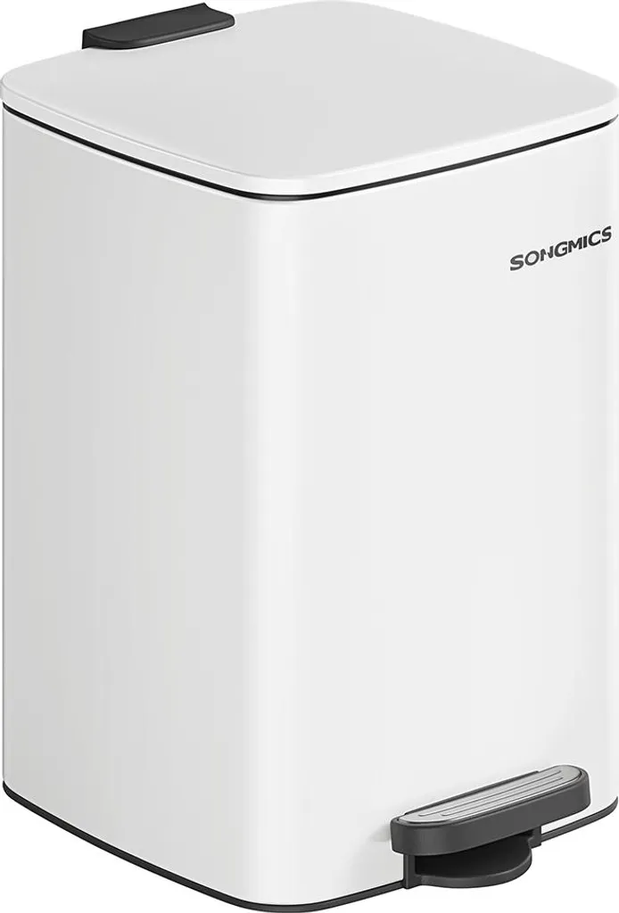 Poubelle à pédale ronde 20L en métal blanc nuage pour cuisine et bureau