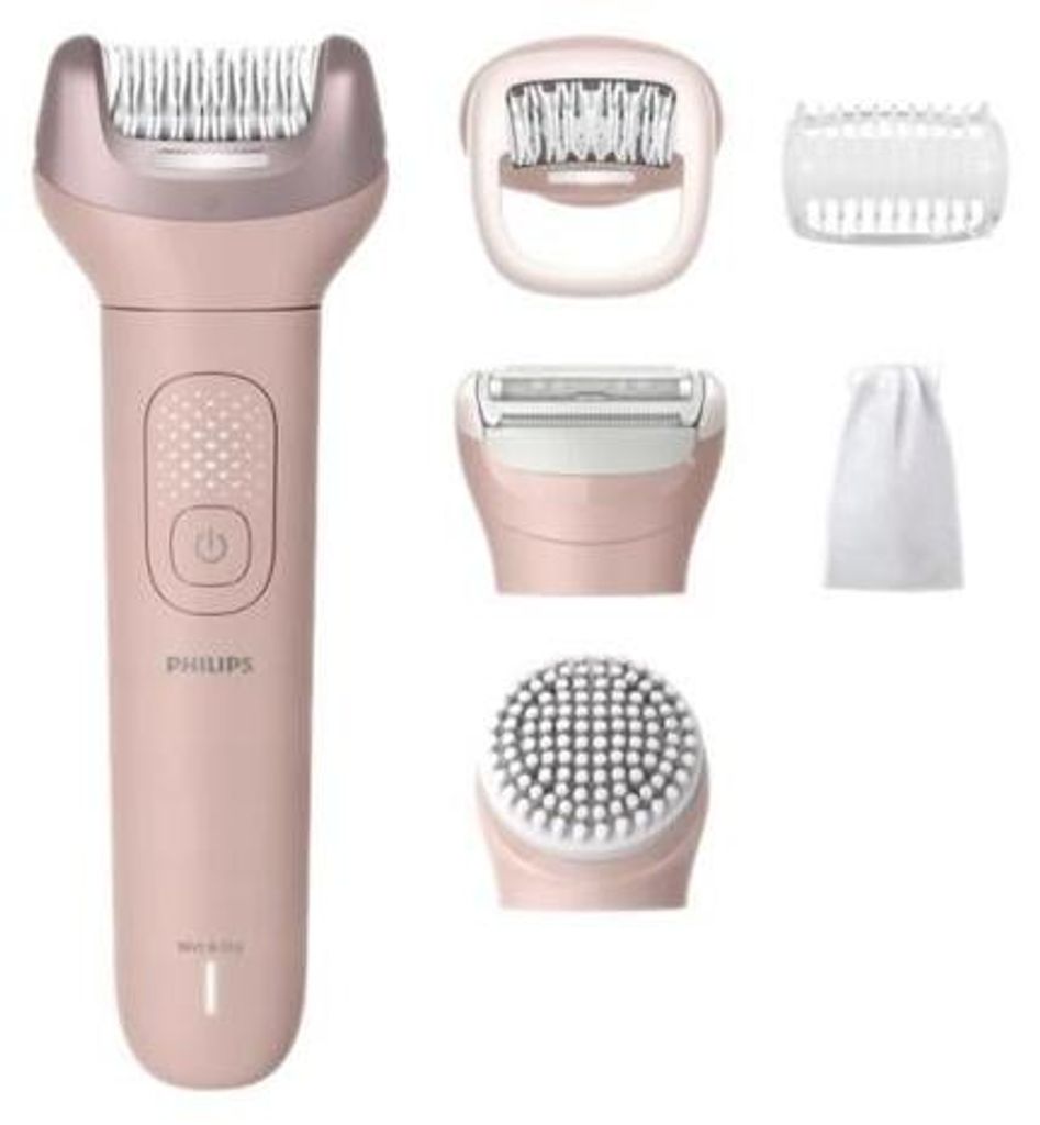 Philips Epilator Series 9000 BRE718/00 Kabelloser Epilierer, nass und trocken, Pink, 32 Pinzette, Depilation, Exfoliation, Rasieren, 70400 RPM, Akk...