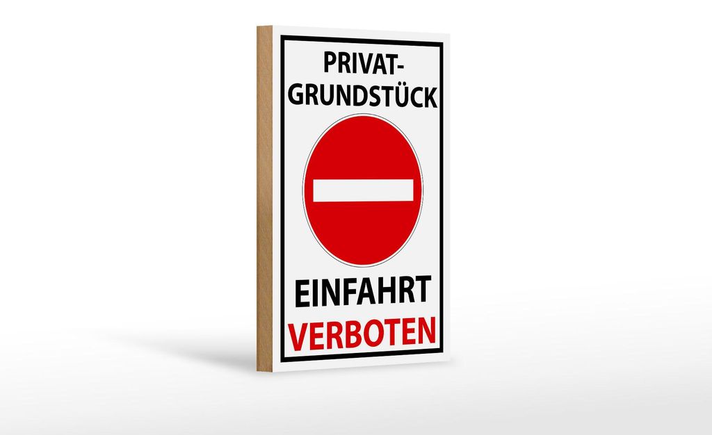 Holzschild Halteverbot 12x18cm Privat Einfahrt verboten