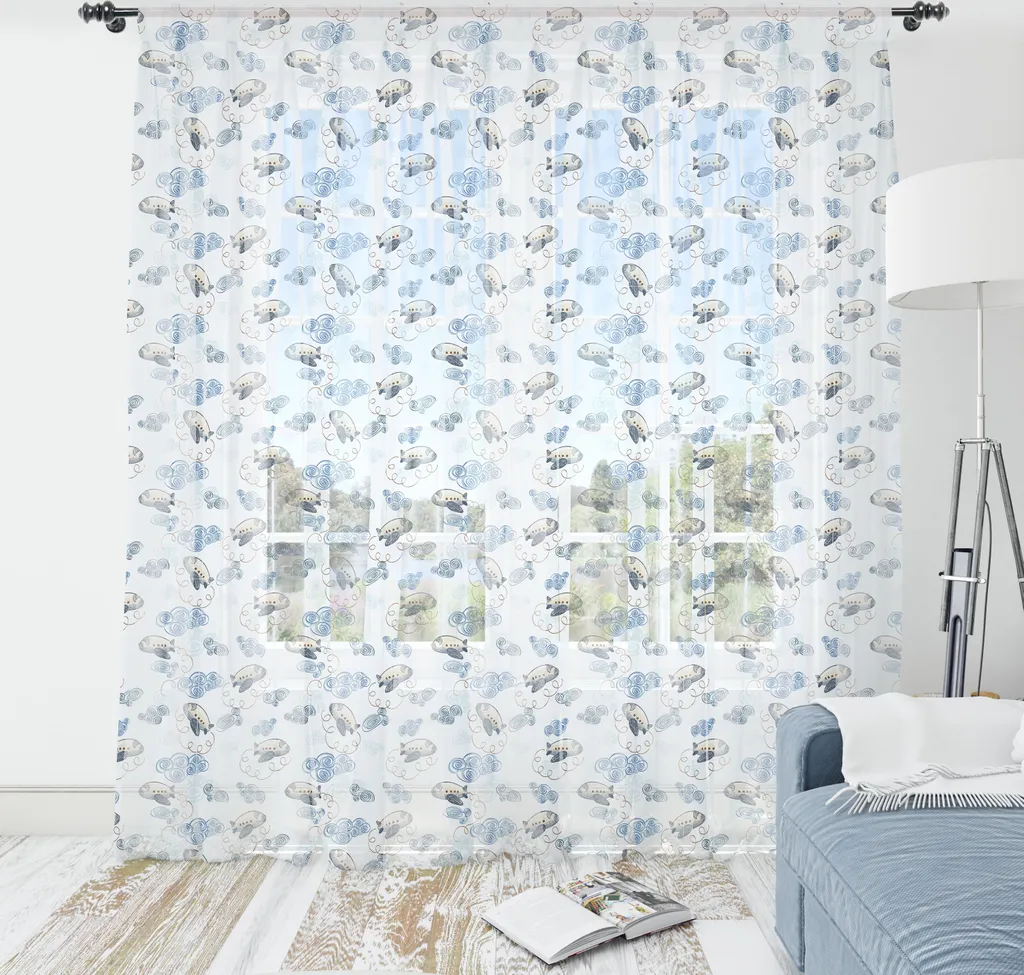 Tapisserie satinée XXL motif ciel et nuages bleu foncé, 274x274 cm