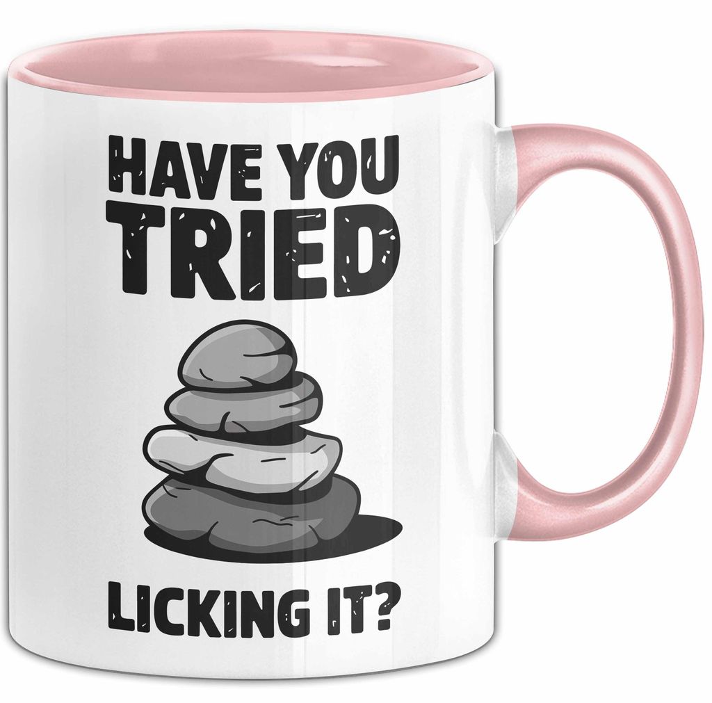 Geologie Liebhaber Geologe Tasse Geschenk Lustige Geschenkidee Spruch Hast Du Versucht Es Zu Lecken (Rosa)