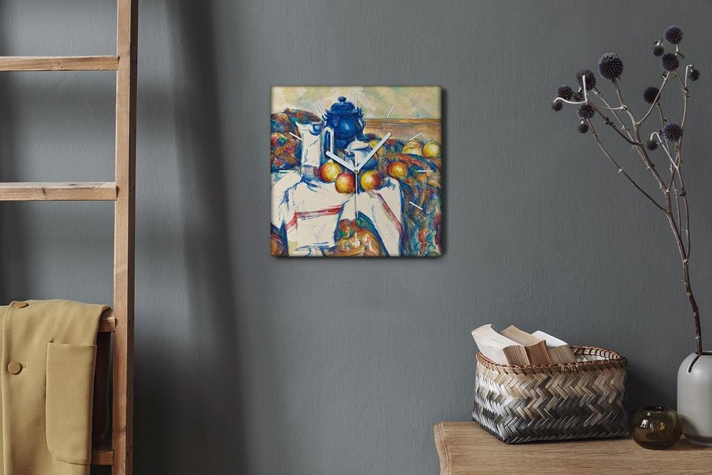 Coloray Hodiny Unikátní 30x30 cm Tiché hodiny Pro obývací pokoj a kuchyň Nástěnné hodiny Plátno Bílé ručičky hodin - Zátiší malba