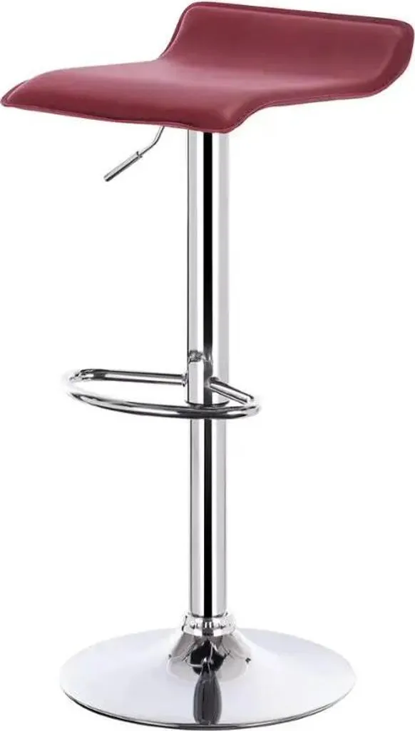 Sgabello Professionale Bar Acciaio Cromato Rosso Vino 100kg Girevole