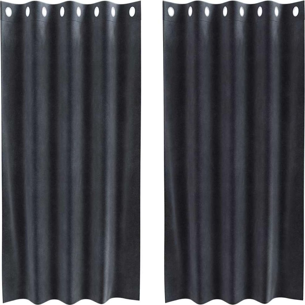 vidaXL Verdunkelungsvorhänge 2 stk. Dunkelgrau 140 x 175 cm Produktbild 