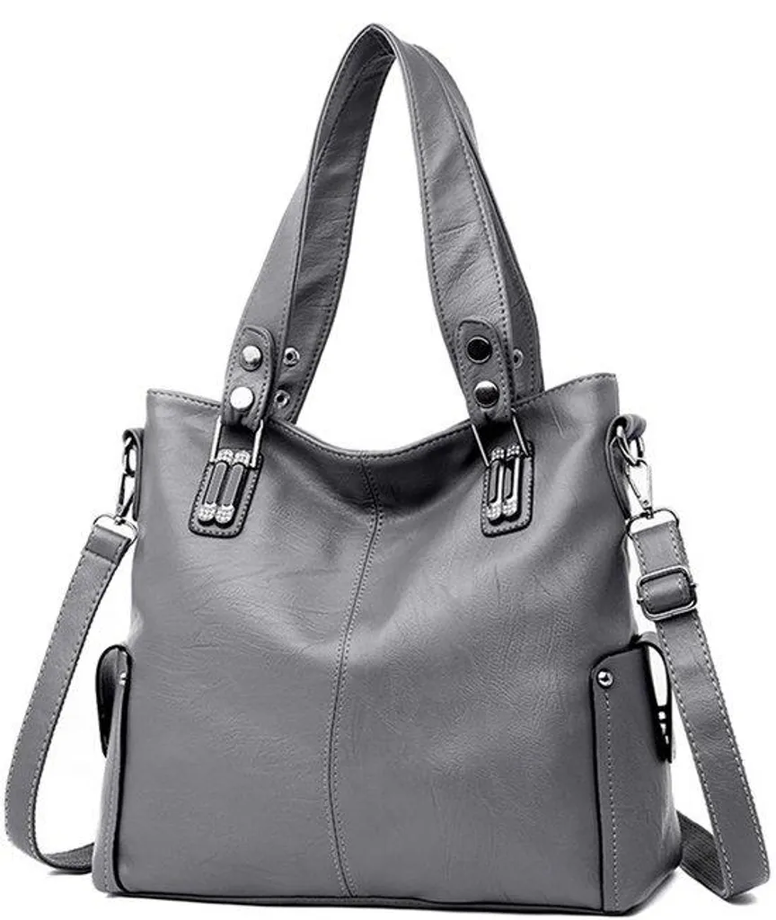 Sac à main porté épaule en cuir souple avec grande capacité de rangement