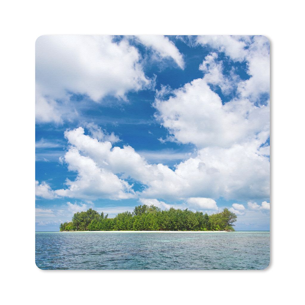 MuchoWow Mauspad Mousepad Insel - Sommer - Tropisch 20x20 cm - Mousepads - Maus Mat - Pad - Mausunterlage - Desk Mat - Bureauartikeln