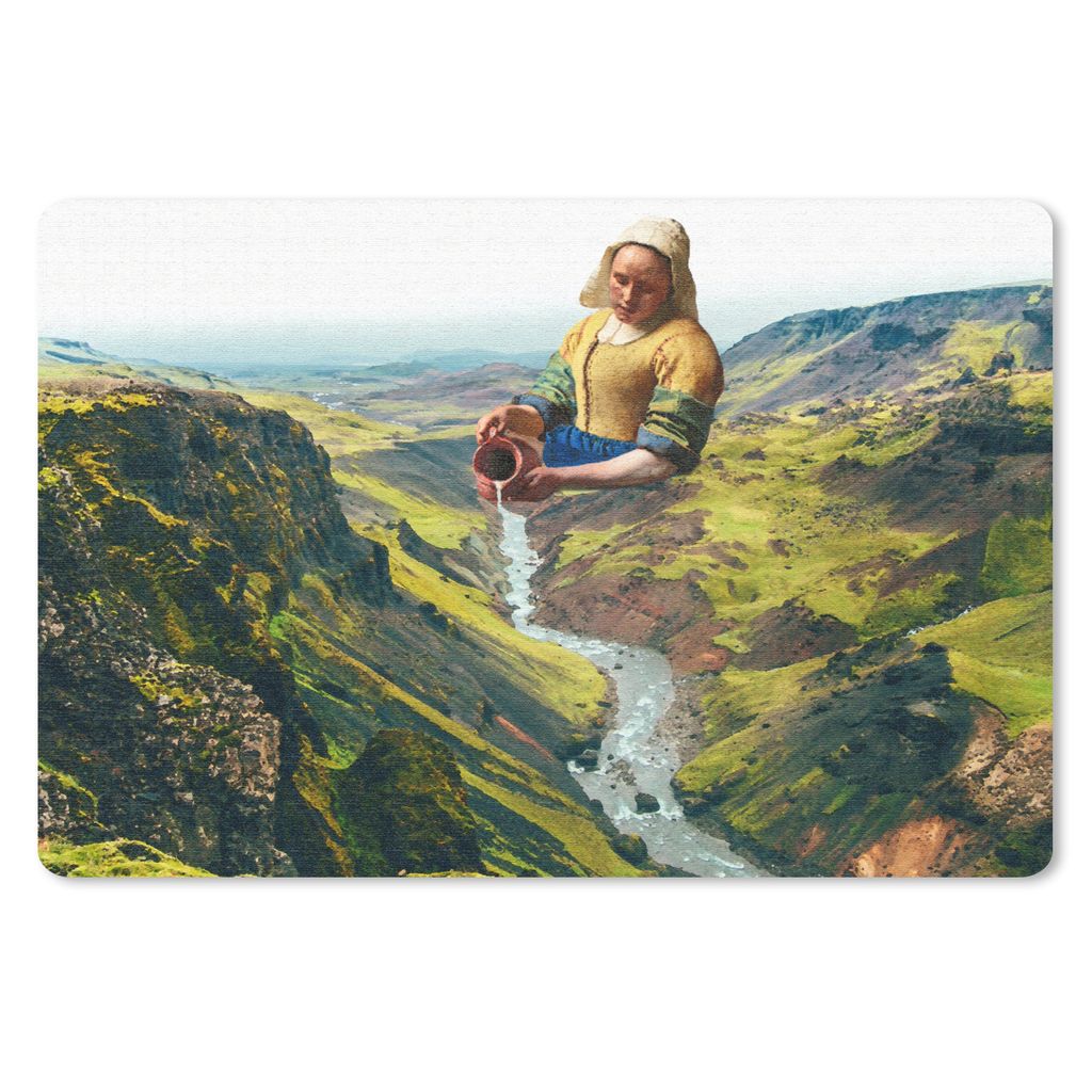 MuchoWow Mauspad Mousepad Milchmädchen - Wasser - Kunst 27x18 cm - Mousepads - Maus Mat - Pad - Mausunterlage - Büroartikel - Desk Matten