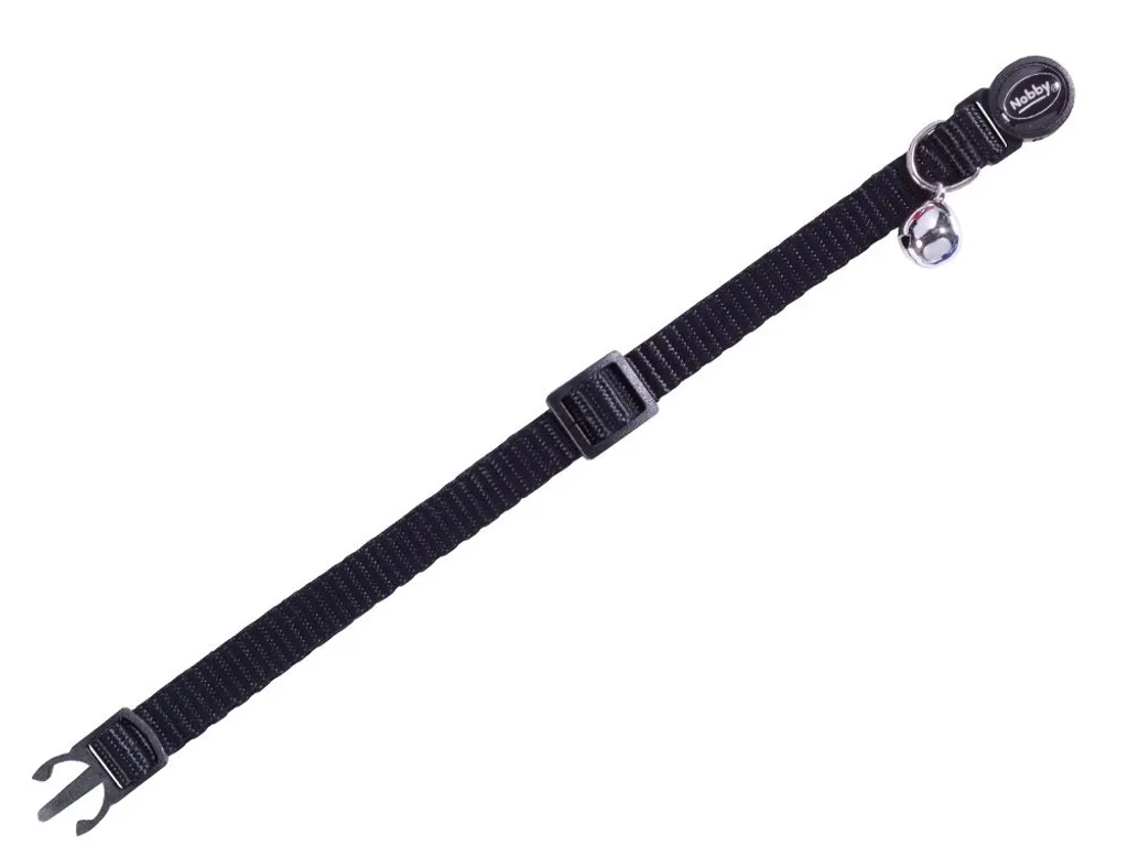 Nobby Collare Gatto Nero Regolabile | Nylon Resistente e Chiusura Safety