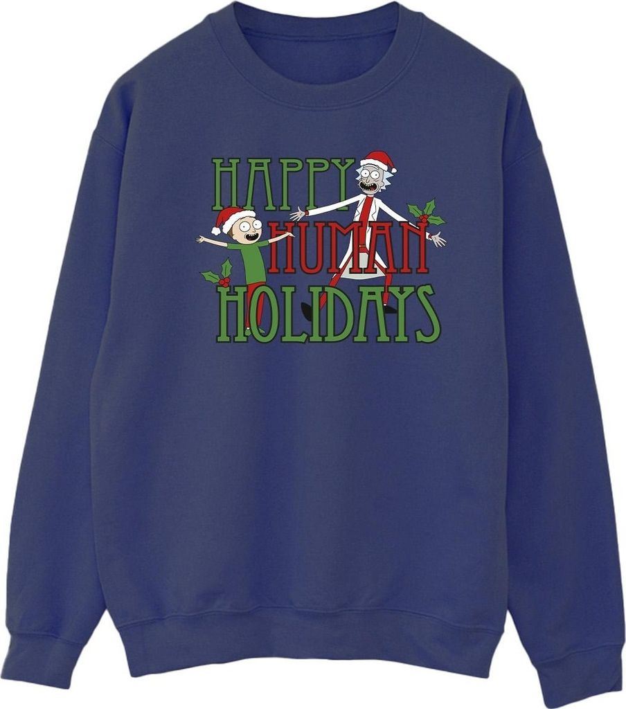 Rick And Morty - "Happy Human Holidays" Sweatshirt für Herren BI43721 (M) (Marineblau)