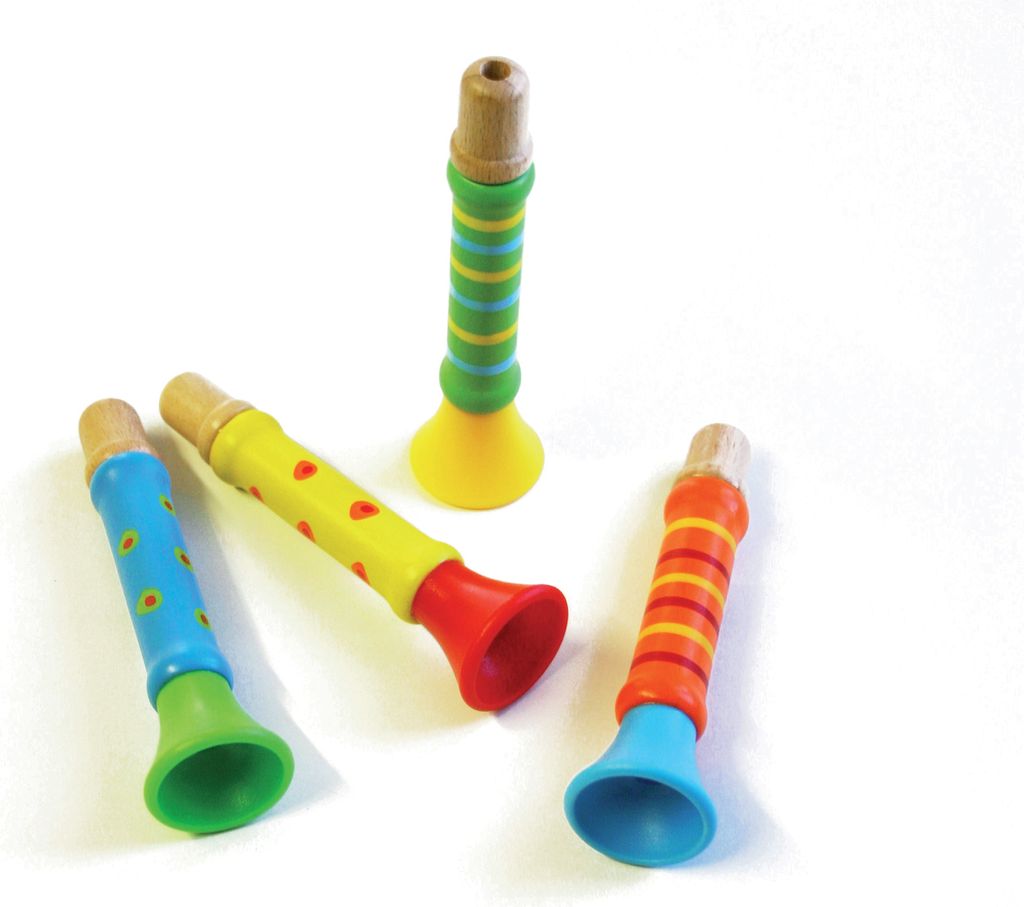 EDUPLAY 130-182 Drevená trúbka, Ø 3 x 12 cm (farba náhodná, Obrázok produktu 
