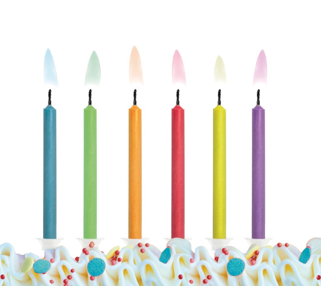 6-24 Stück farbige bunte Flamme Kerzen Geburtstagskerze Kinderparty Feier 