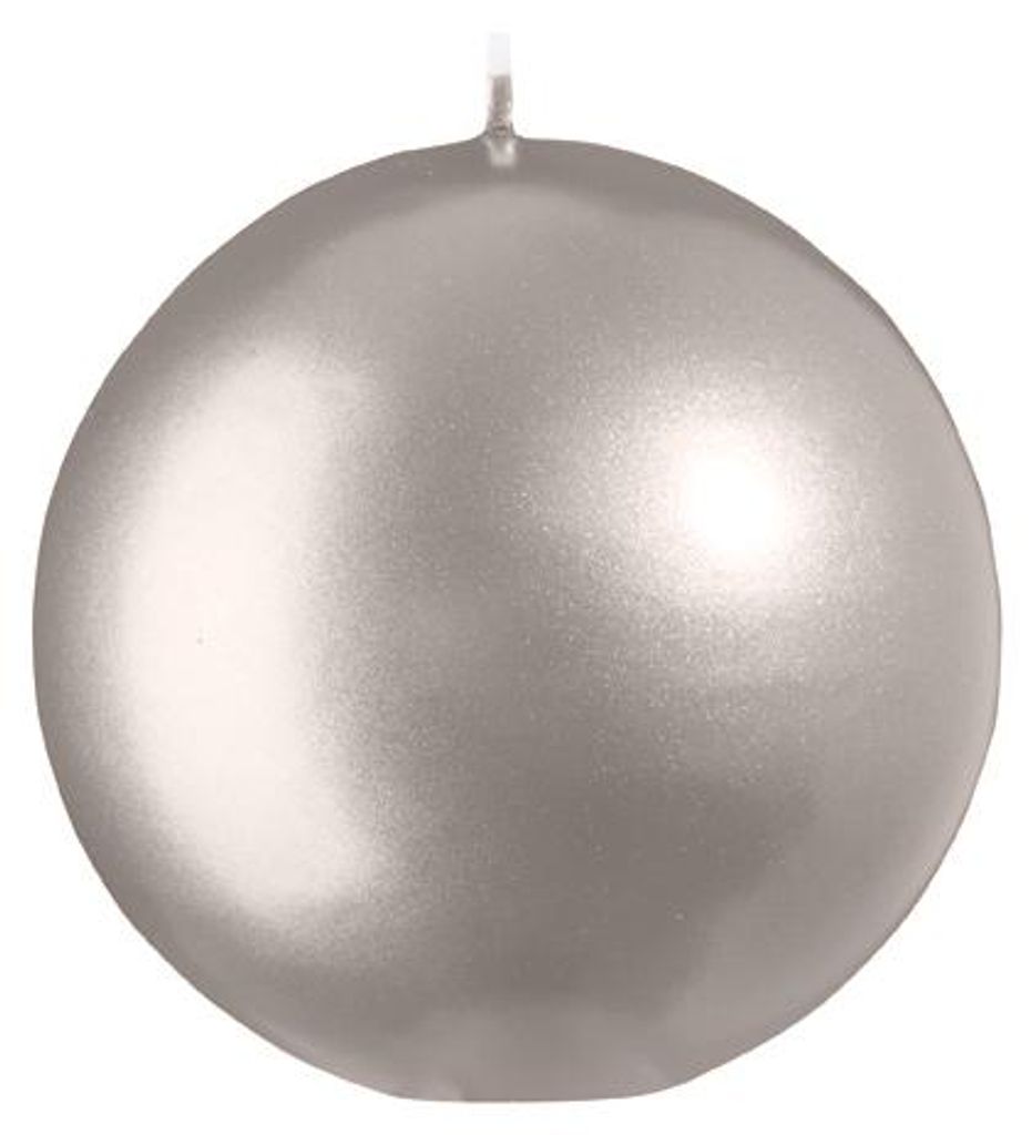 Kugelkerzen Metallic-Lack Matt Stein Ø 10 cm, 6 Stück
