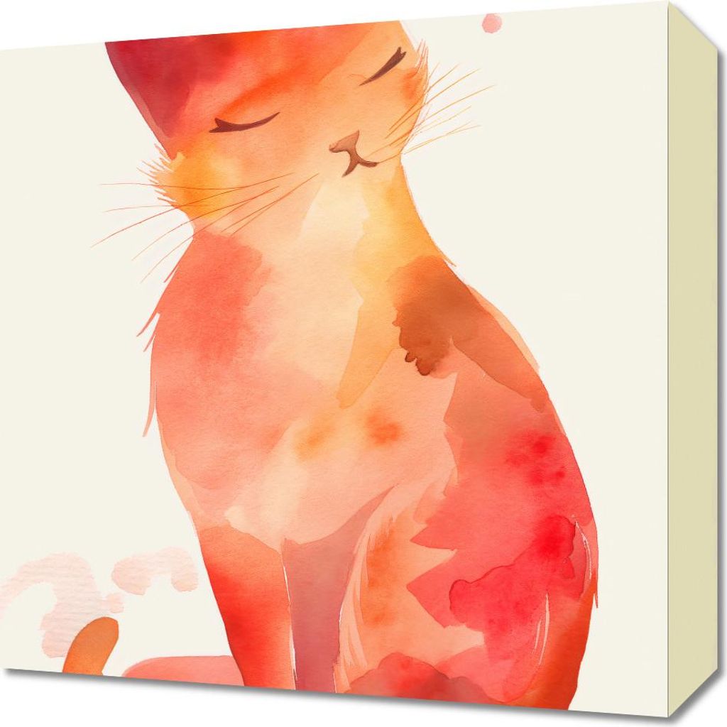 Bild 40x40cm Aquarell Katze