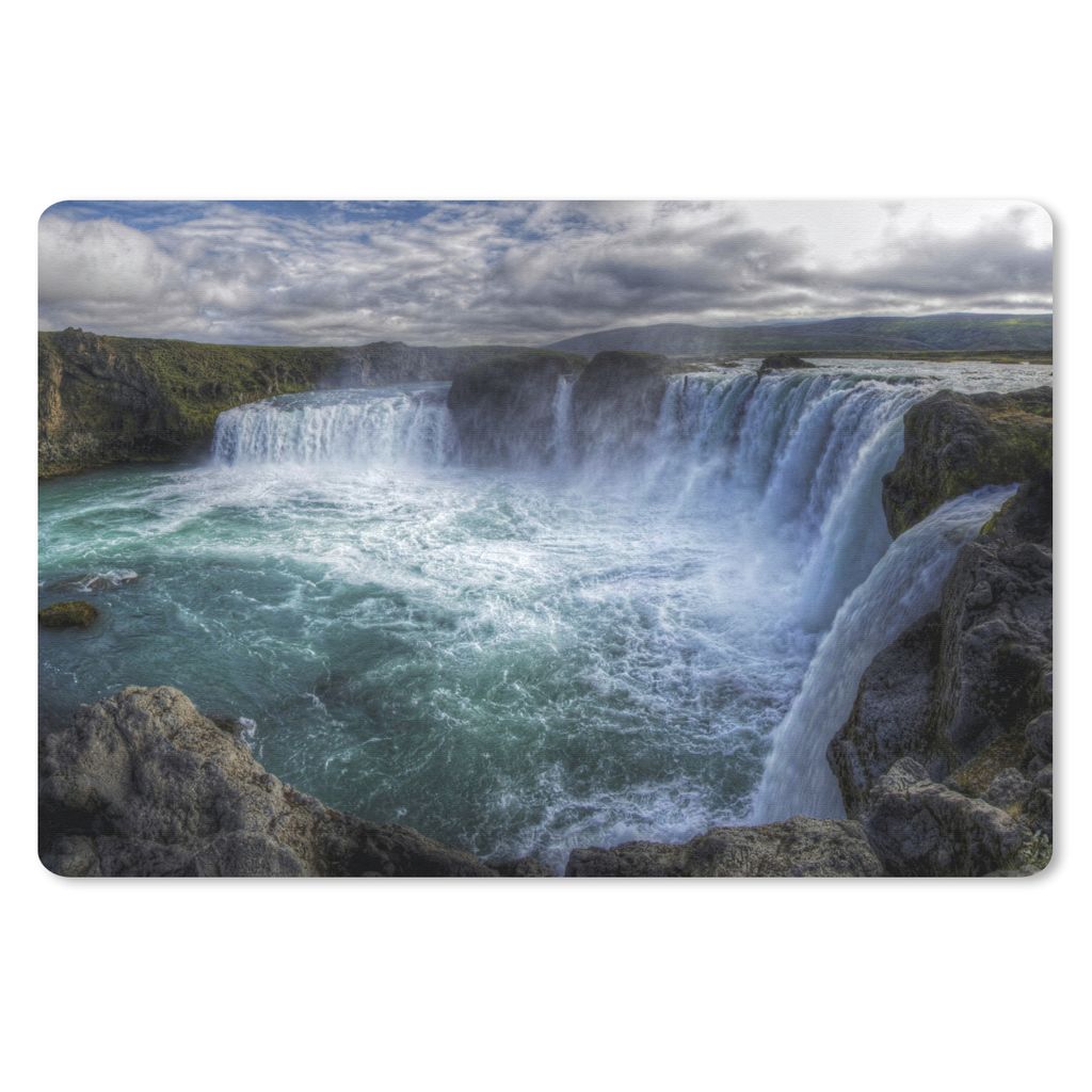 MuchoWow Mauspad Mousepad Island - Wasserfälle - Blau 27x18 cm - Mousepads - Maus Mat - Pad - Mausunterlage - Büroartikel - Desk Matten