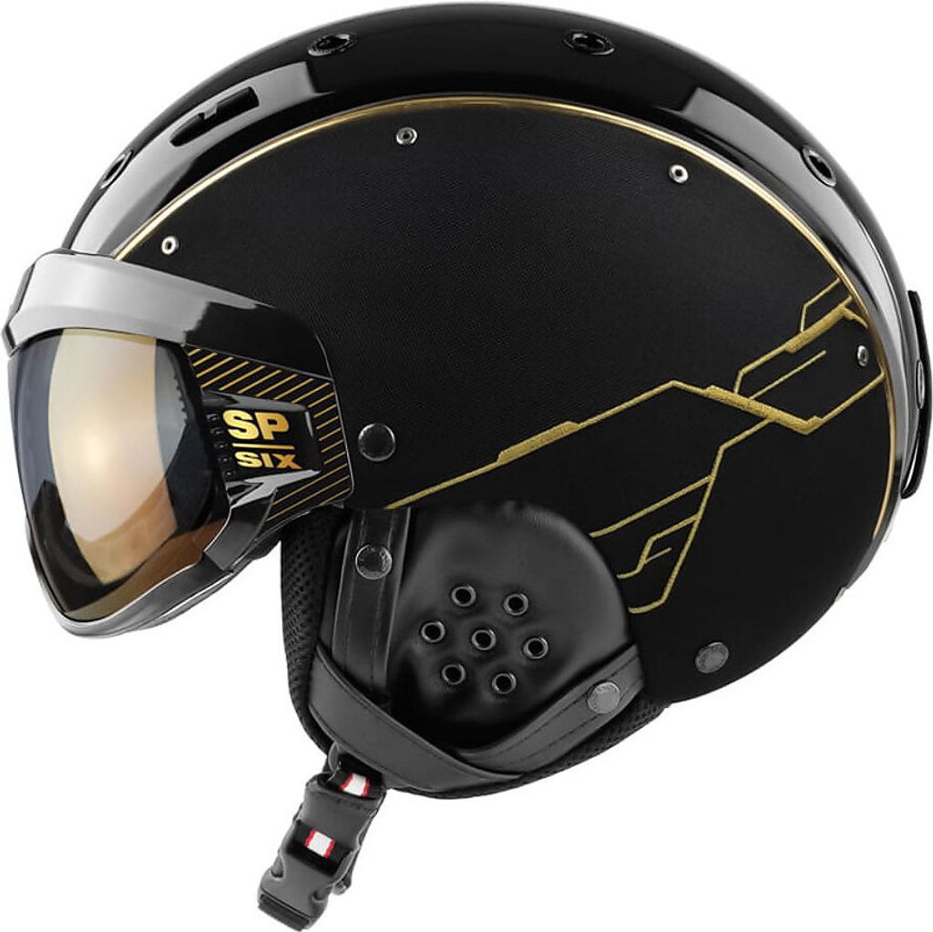 Skihelm CASCO SP-6 Visor Limited Circuit Gold/Schwarz mit photochromem Visor Schwarz 54-58 cm