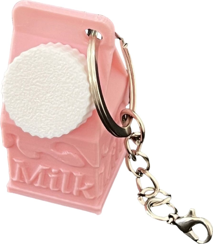 Schlüsselanhänger mit Milchkarton-Anhänger, Mini-Milchkarton-Form, Pillen-Aufbewahrungsbox, tragbarer Behälter-Anhänger für Rucksack, Handtas...