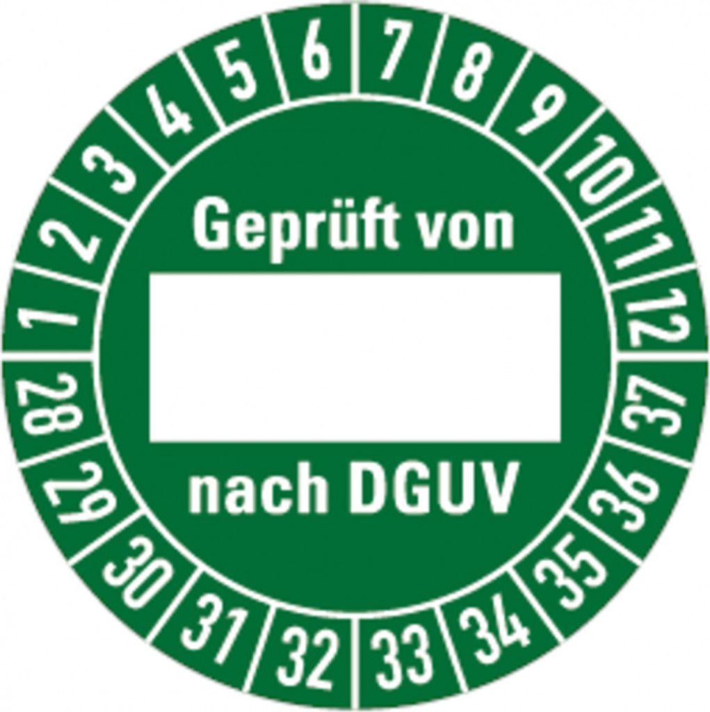 Dreifke Prüfplakette von ... nach DGUV ab 2028, grün/we - 30 mm Foli...