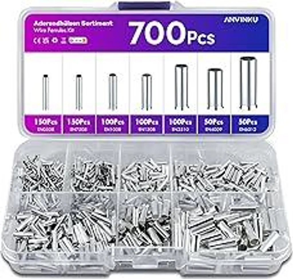 Kit 700 Terminali Elettrici a Bussola Non Isolati AWG 10-22 Professionale