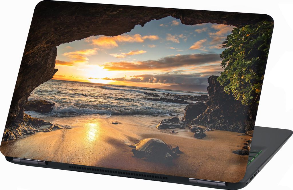 Premium Laptop Universal Folien Cover – Matt, Kratzfest & Rückstandslos entfernbar LP90 Beach Cave 15 Zoll 26x38cm