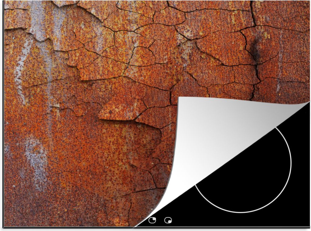 KitchenYeah Herdabdeckplatte Eisen - Rost - Industriell , 58x51cm, Küche Deko, Ceranfeld Herdabdeckung, Abdeckplatte fùr Kochfeld