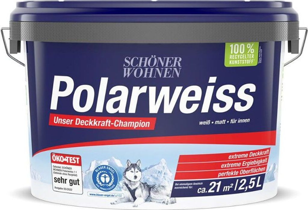 Schöner Wohnen Polarweiss Innenfarbe 2,5 Ltr.  weiß hohe Produktbild 
