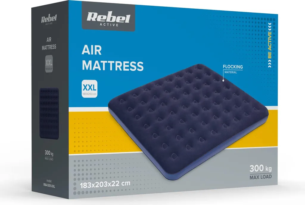 Matelas Gonflable Grand Format avec Surface Floquée Douce - 203x183x22cm - 6